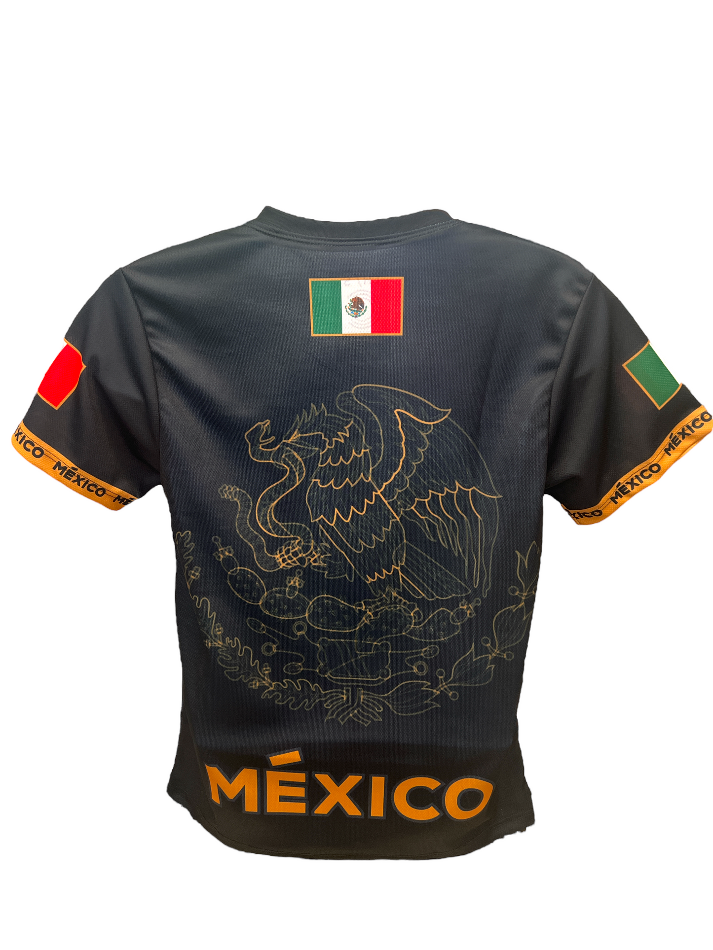 Playera, México Negra y dorado
