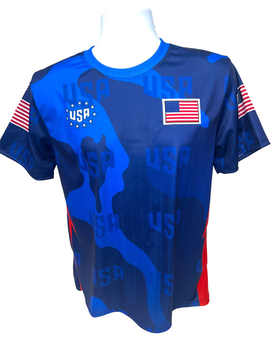 Playera, Usa Azul